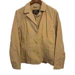 Eddie Bauer Corduroy Blazer Jacket Women’s Large Pockets Cotton Stretch Classic